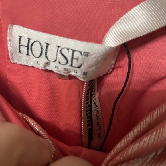 House of CB Shahja pink metallic ruched mini skirt Size Medium - Picture 8 of 9